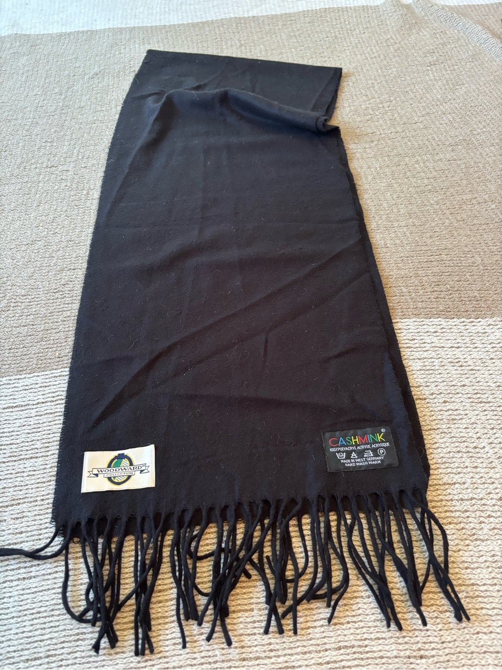 Woodward Collection Black Cashmink Men's Scarf 11x54
